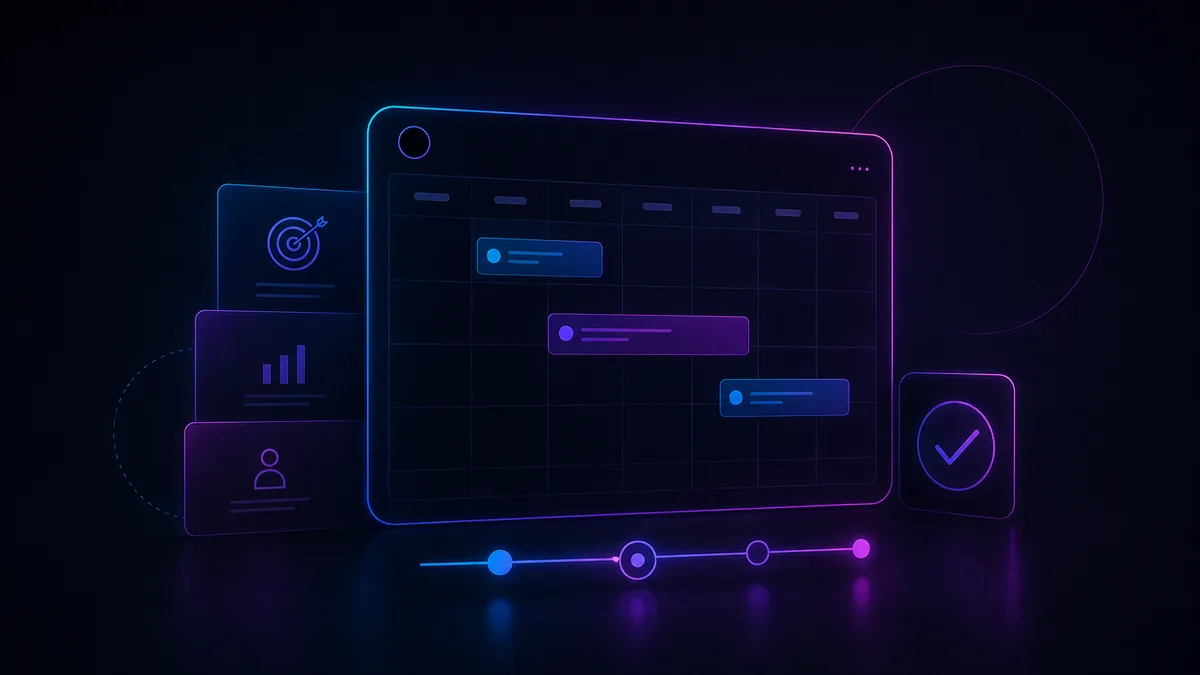 Vizual planiranja i produktivnog dashboarda za strategiju sadržaja.